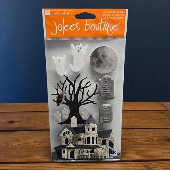 Halloween Stickers: Jolee's Lock And Key, Haunted House, Orange Alphabet Numbers - Picture 7 of 9